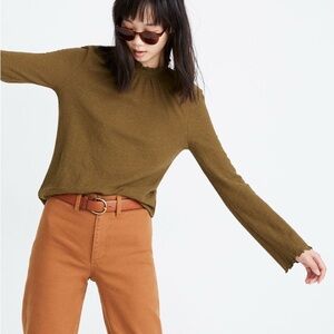 Madewell Texture & Thread Ruffled Mockneck Top